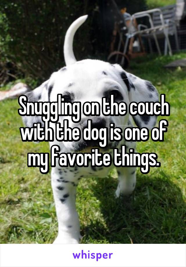 Snuggling on the couch with the dog is one of my favorite things.