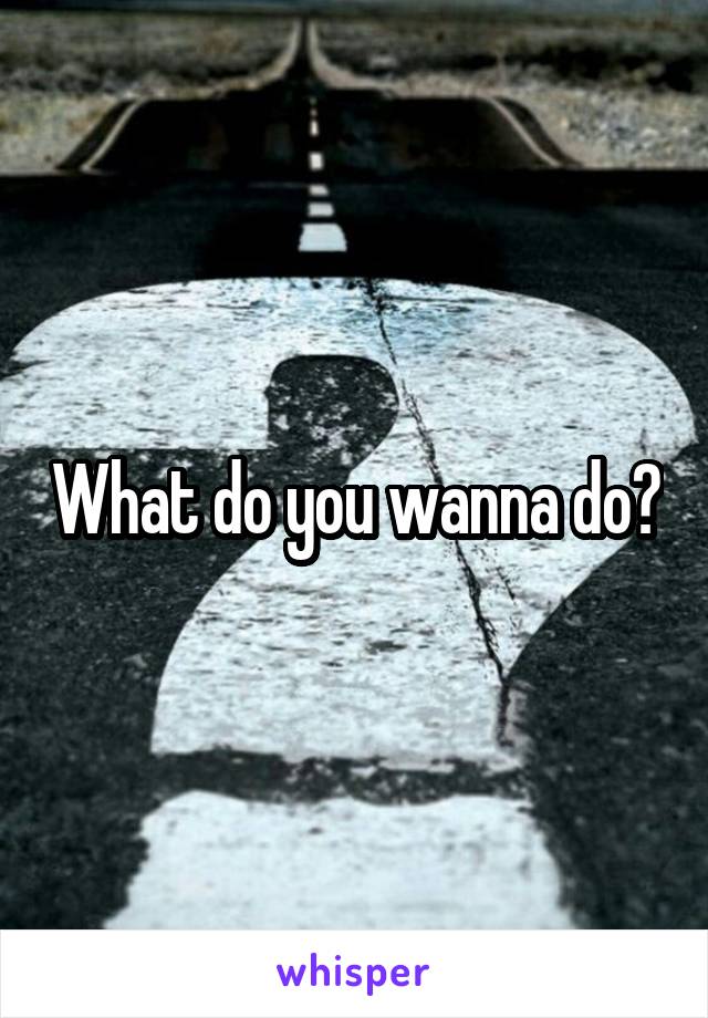 What do you wanna do?