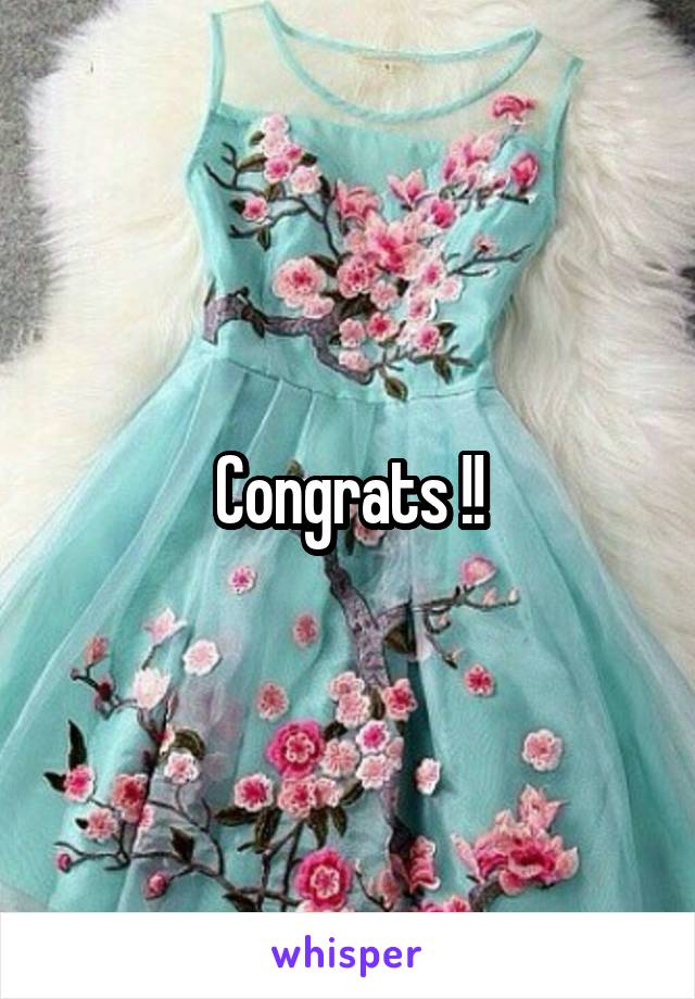 Congrats !!