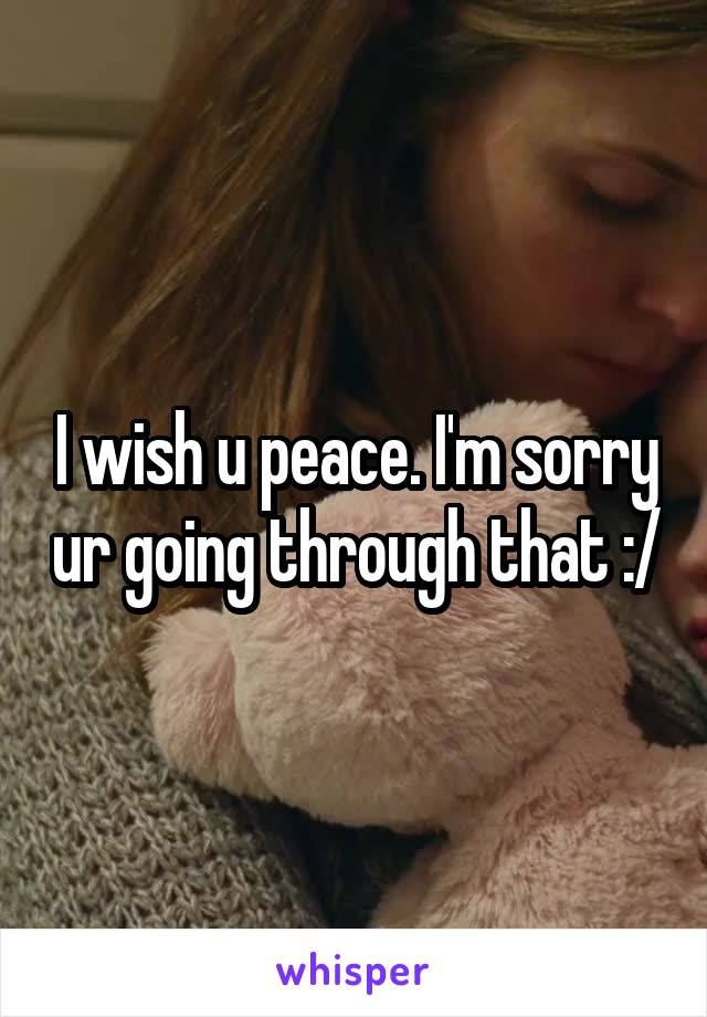 I wish u peace. I'm sorry ur going through that :/