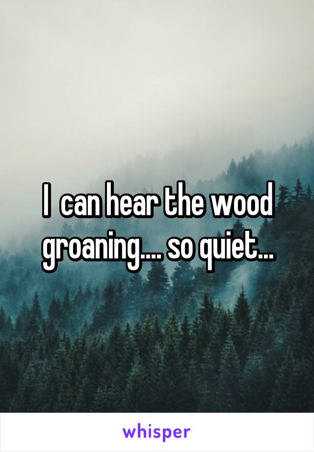 I  can hear the wood groaning.... so quiet...