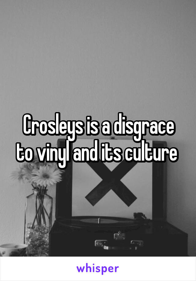 Crosleys is a disgrace to vinyl and its culture 