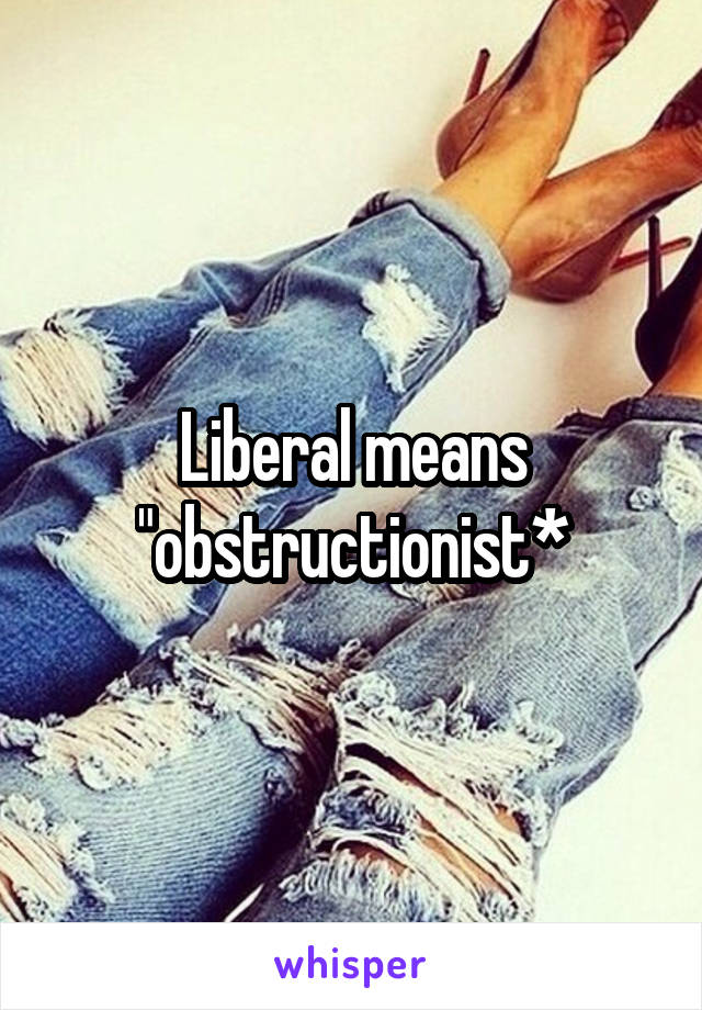 Liberal means "obstructionist*