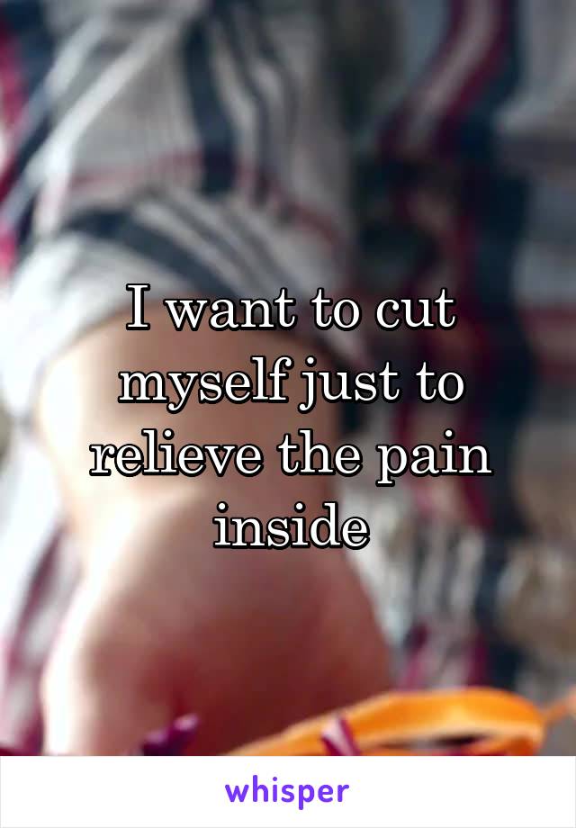 I want to cut myself just to relieve the pain inside