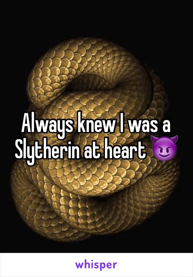 Always knew I was a Slytherin at heart 😈