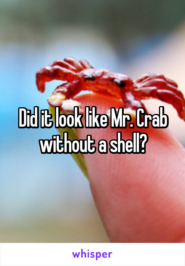 Did it look like Mr. Crab without a shell?