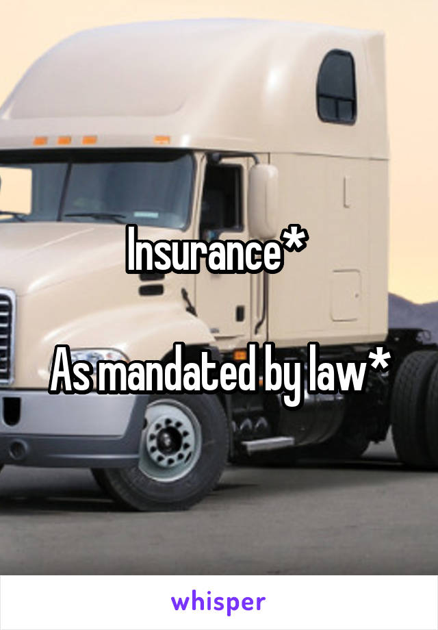 Insurance* 

As mandated by law*