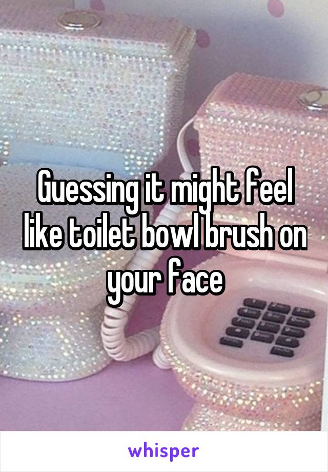 Guessing it might feel like toilet bowl brush on your face