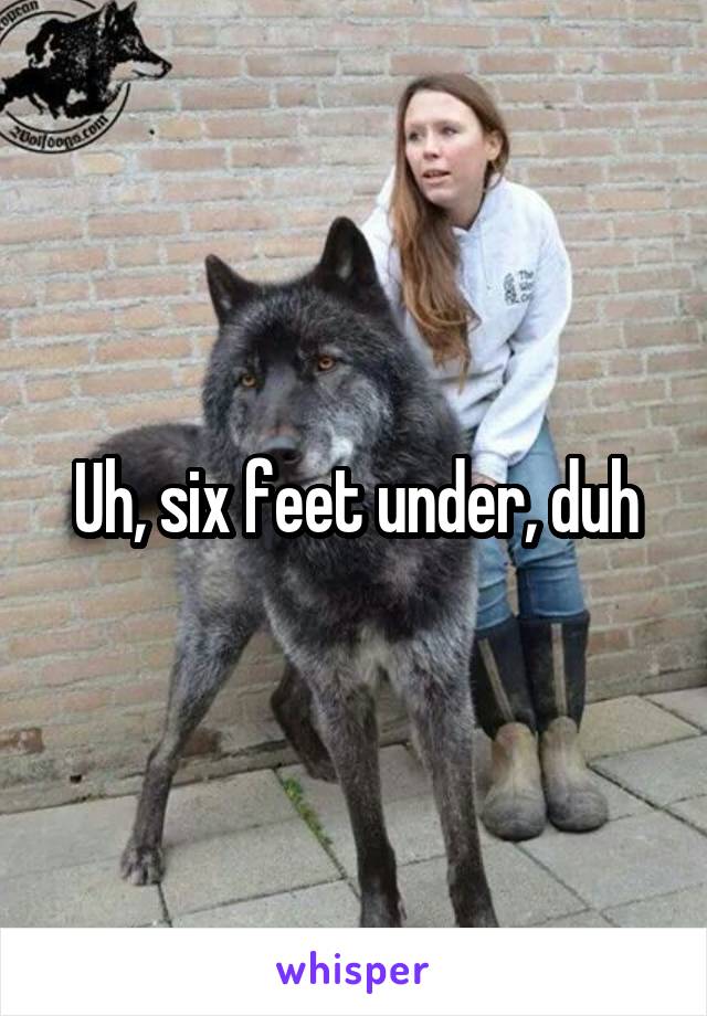 Uh, six feet under, duh