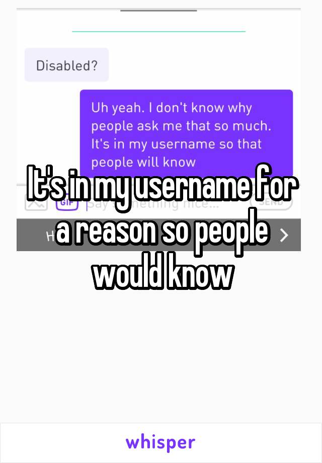 It's in my username for a reason so people would know