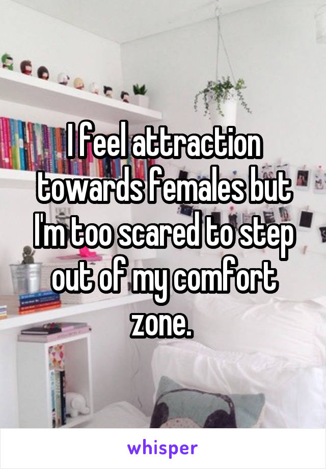 I feel attraction towards females but I'm too scared to step out of my comfort zone. 