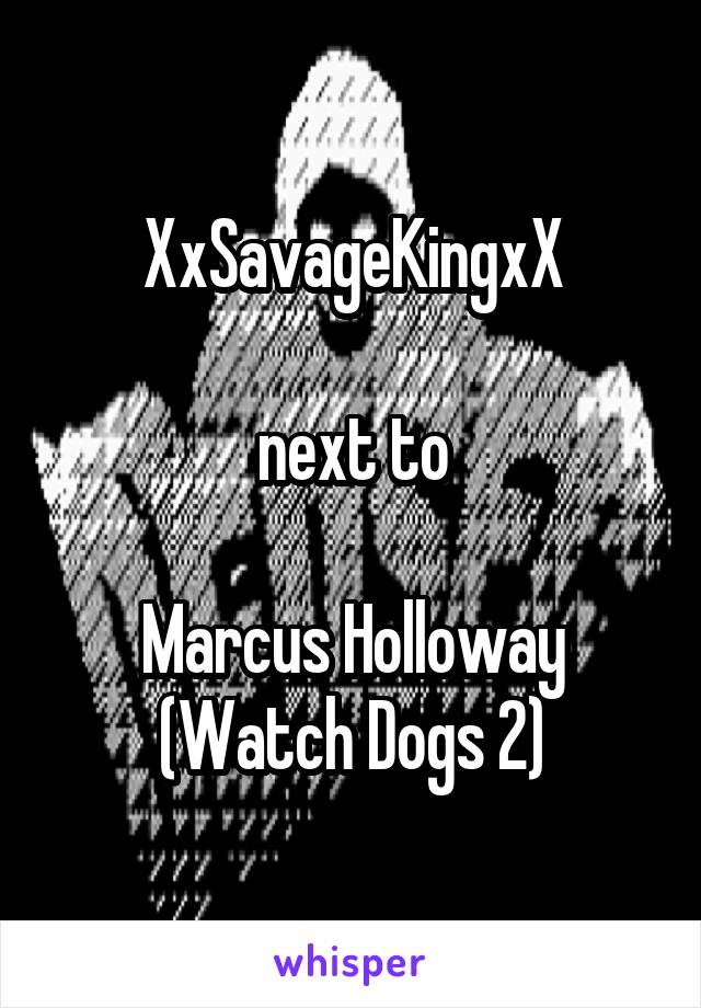 XxSavageKingxX

next to

Marcus Holloway
(Watch Dogs 2)