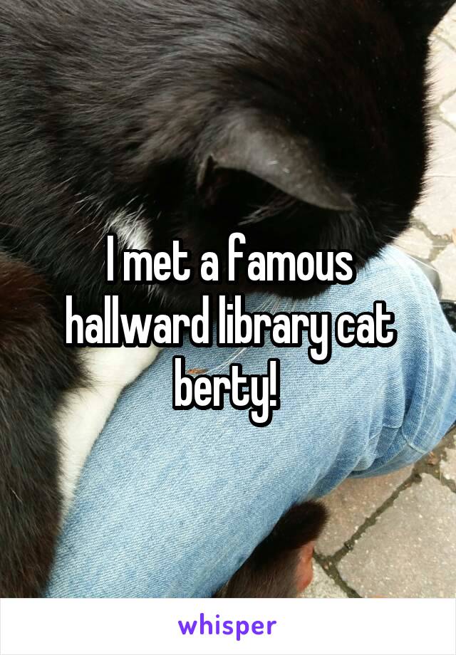 I met a famous hallward library cat berty! 