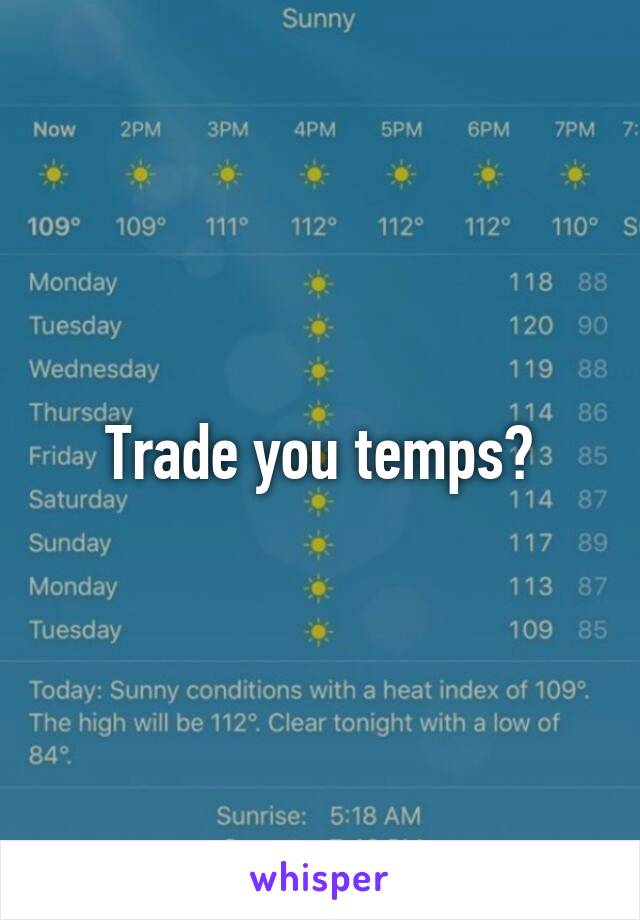 Trade you temps?