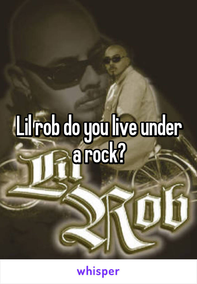 Lil rob do you live under a rock?