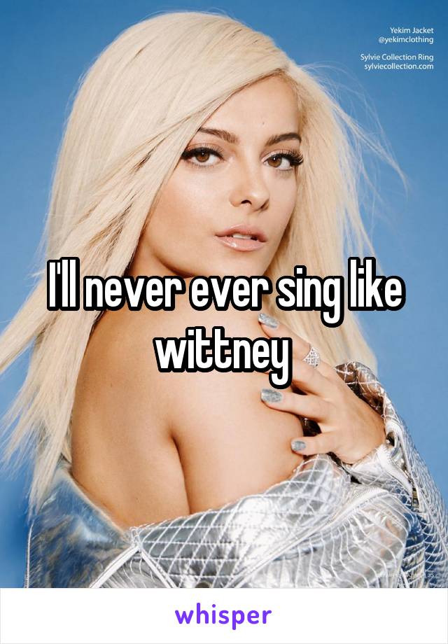 I'll never ever sing like wittney 