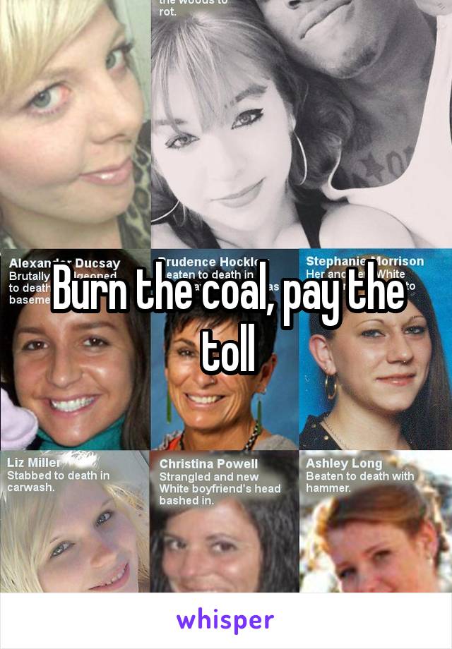 Burn the coal, pay the toll