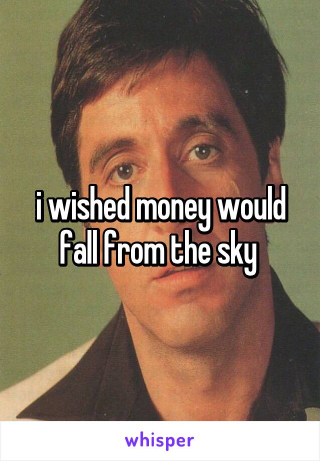i wished money would fall from the sky 