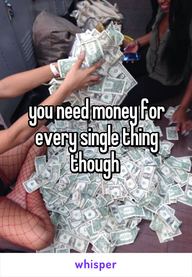 you need money for every single thing though 
