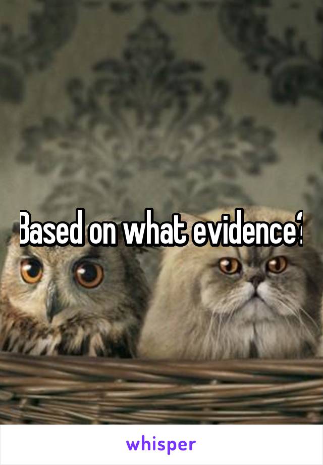 Based on what evidence?