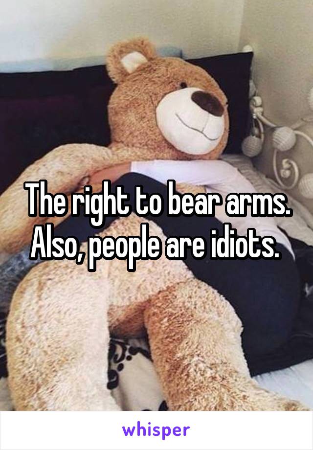 The right to bear arms. Also, people are idiots. 