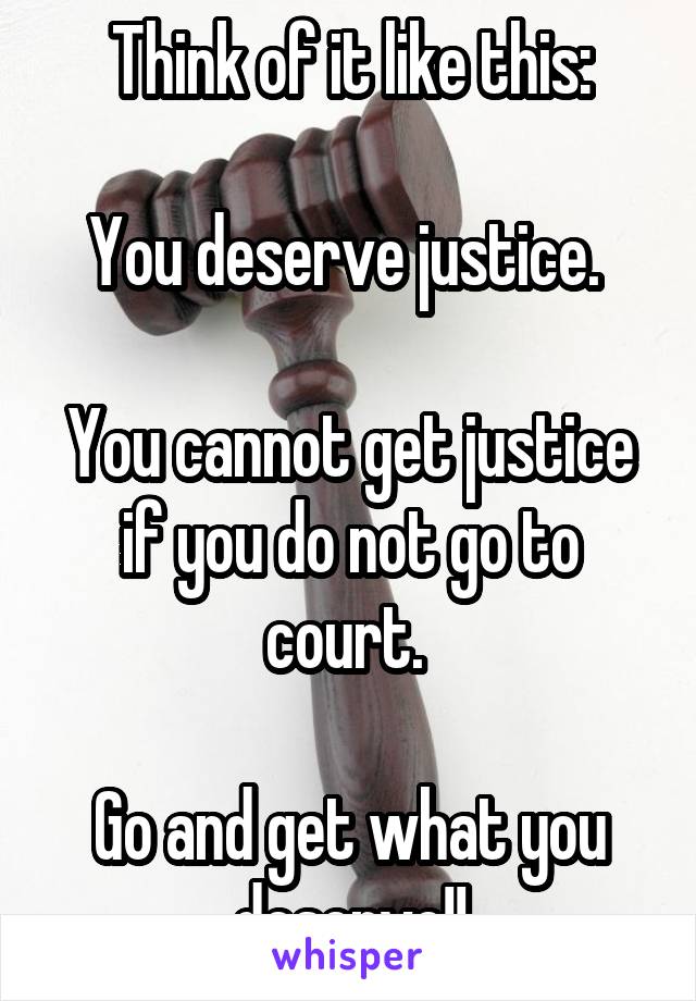 Think of it like this:

You deserve justice. 

You cannot get justice if you do not go to court. 

Go and get what you deserve!!