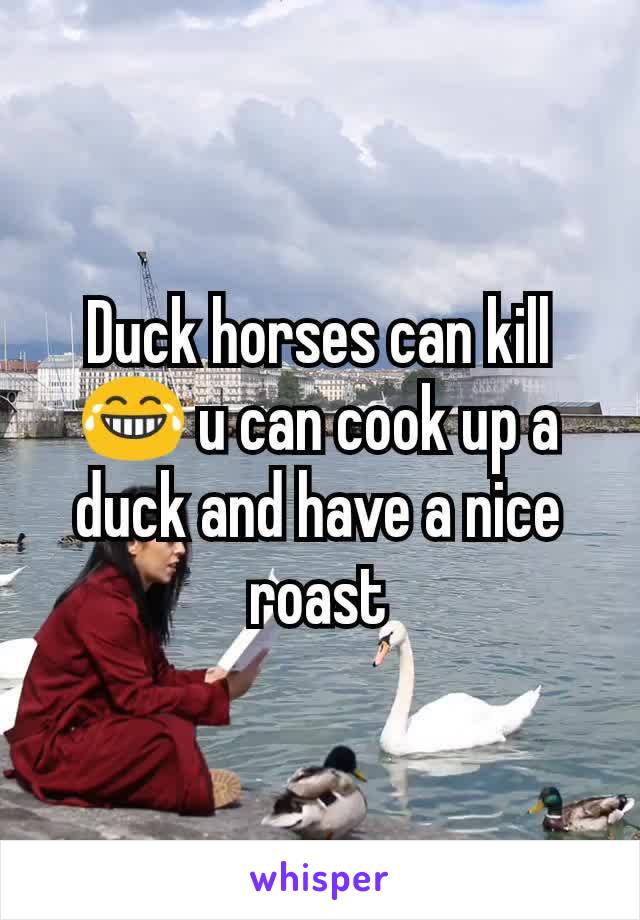 Duck horses can kill 😂 u can cook up a duck and have a nice roast