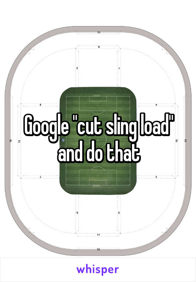 Google "cut sling load" and do that