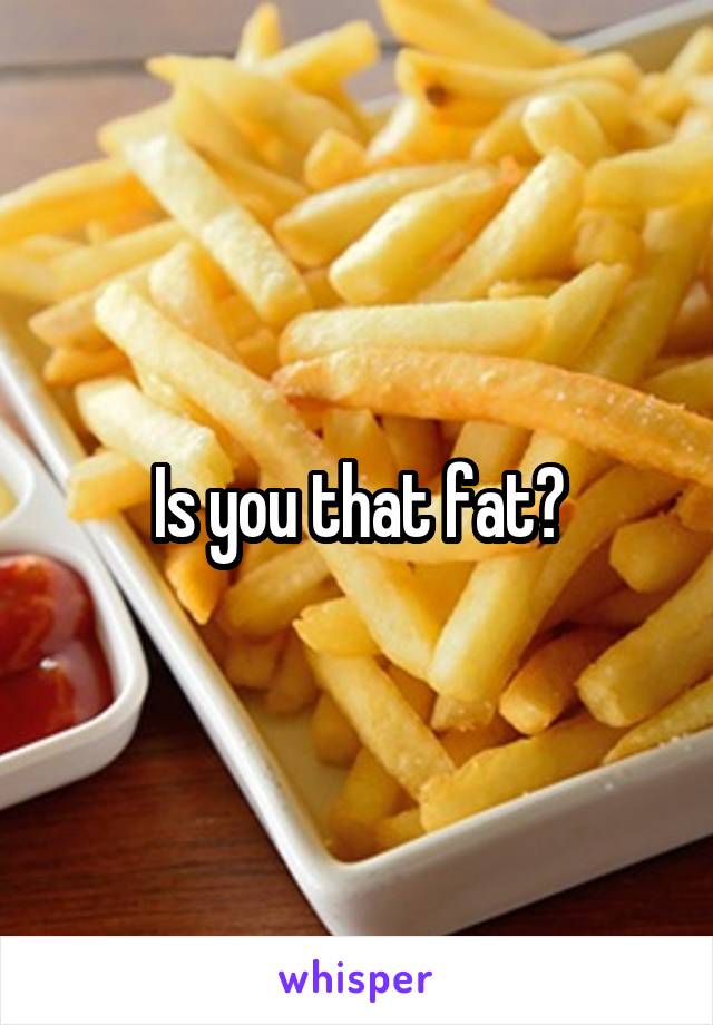 Is you that fat?