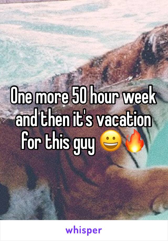 One more 50 hour week and then it's vacation for this guy 😀🔥