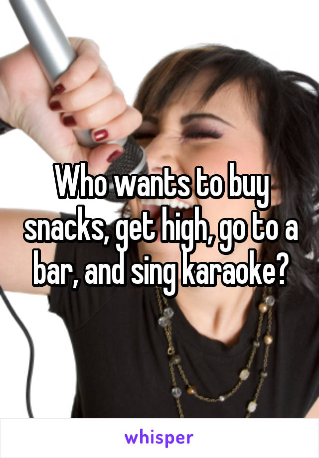 Who wants to buy snacks, get high, go to a bar, and sing karaoke?