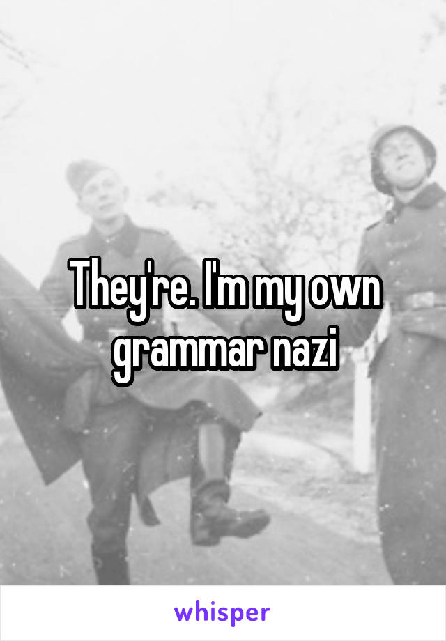 They're. I'm my own grammar nazi