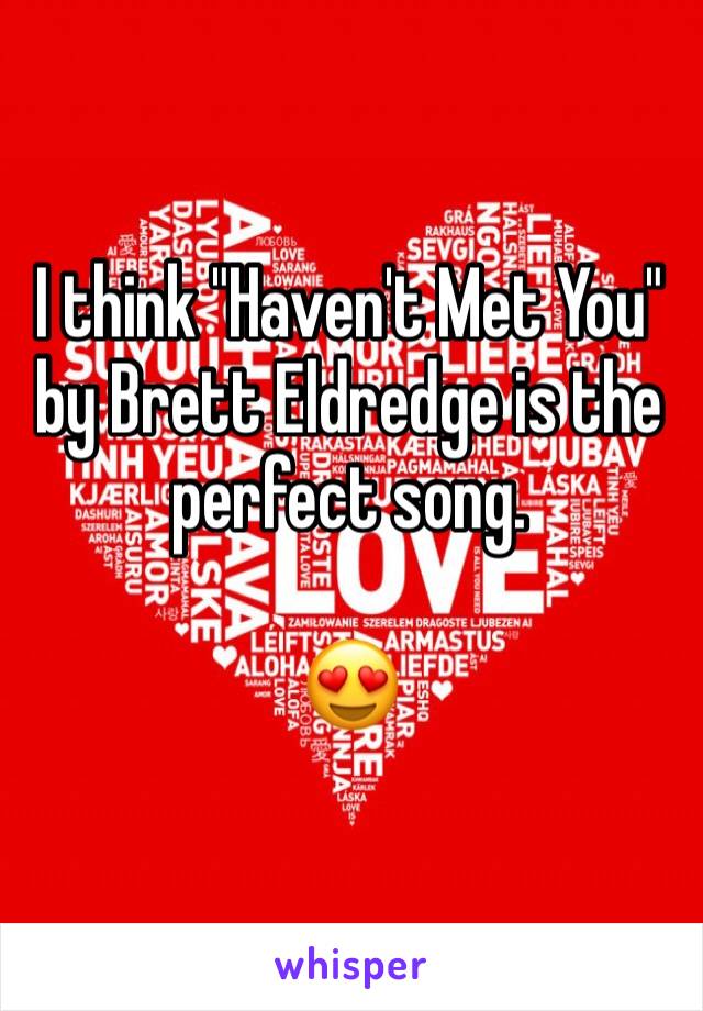 I think "Haven't Met You" by Brett Eldredge is the perfect song. 

😍