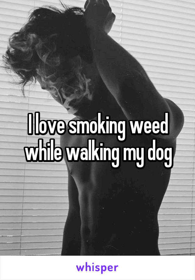 I love smoking weed while walking my dog