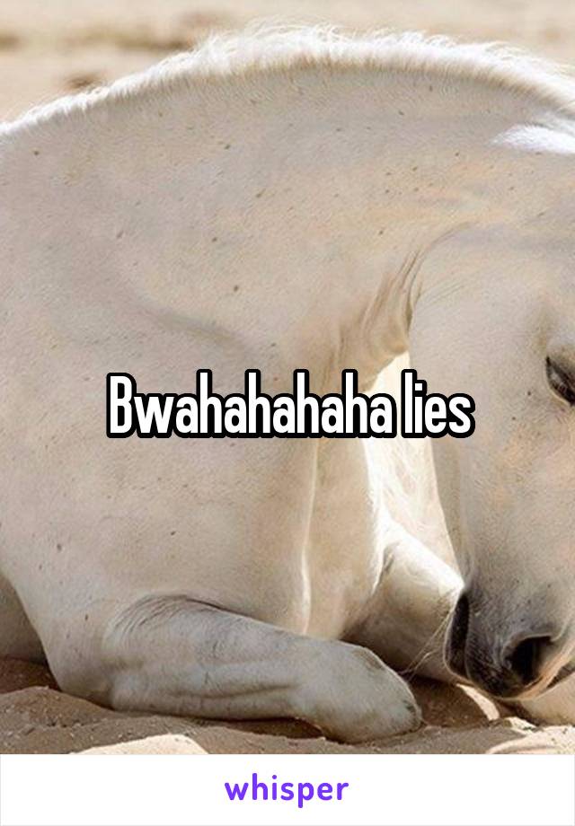 Bwahahahaha lies