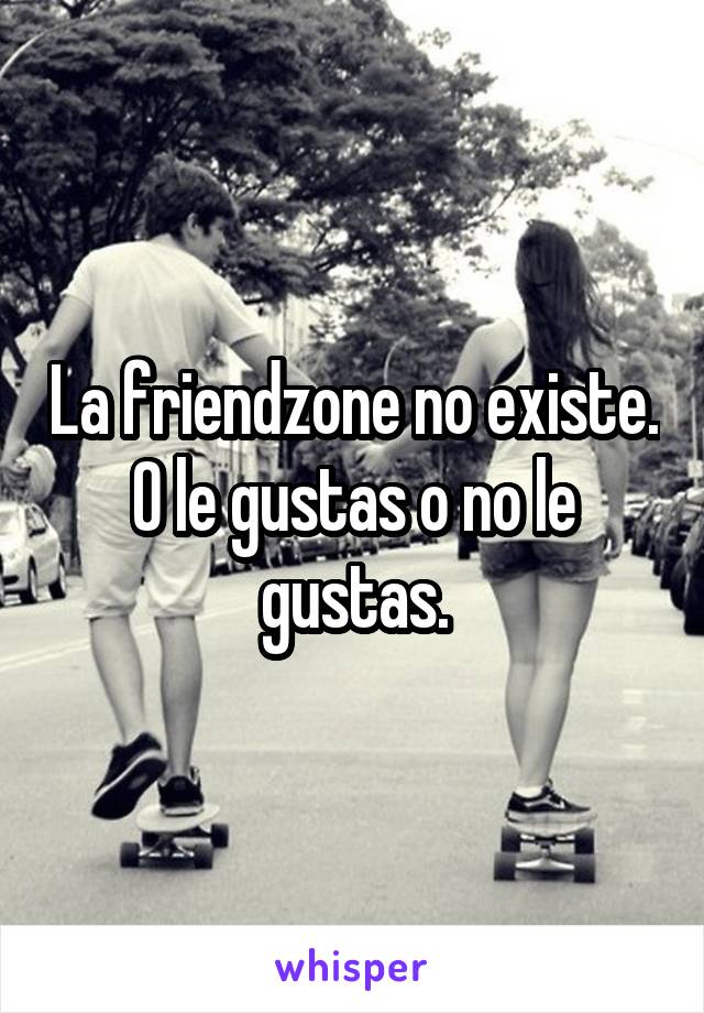 La friendzone no existe. O le gustas o no le gustas.