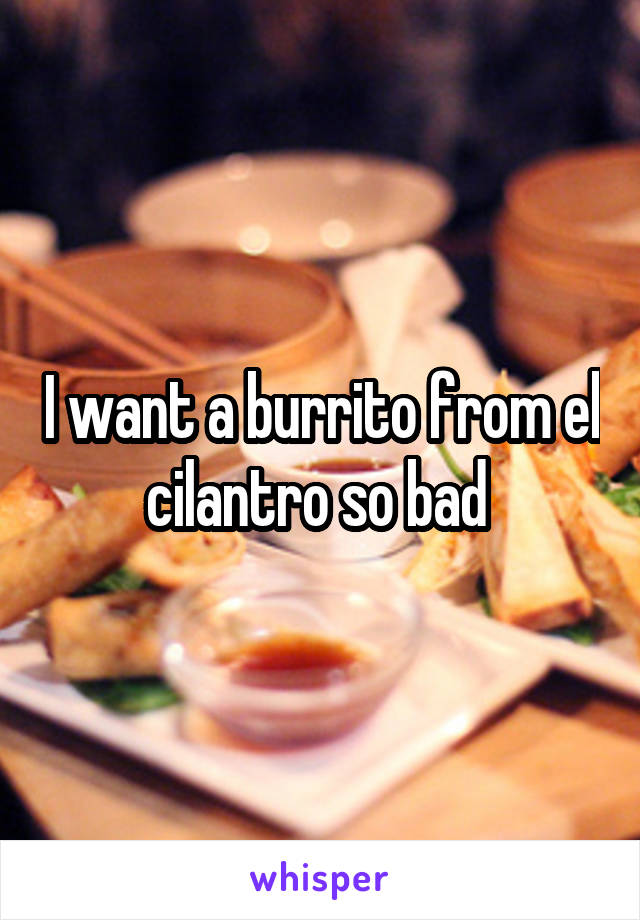 I want a burrito from el cilantro so bad 