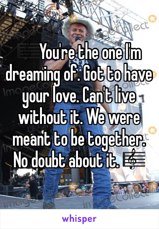 🎼You're the one I'm dreaming of. Got to have your love. Can't live without it. We were meant to be together. No doubt about it. 🎼