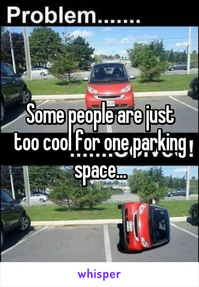 Some people are just too cool for one parking space...