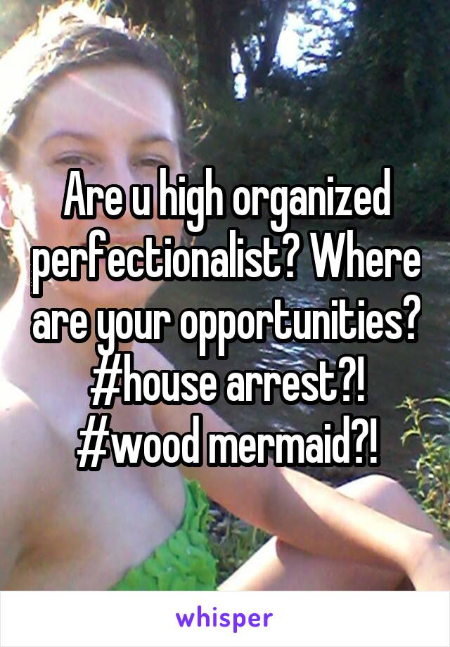 Are u high organized perfectionalist? Where are your opportunities? #house arrest?! #wood mermaid?!