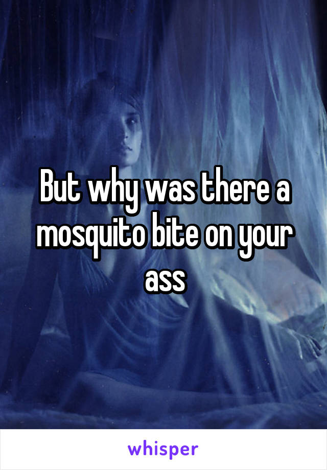 But why was there a mosquito bite on your ass