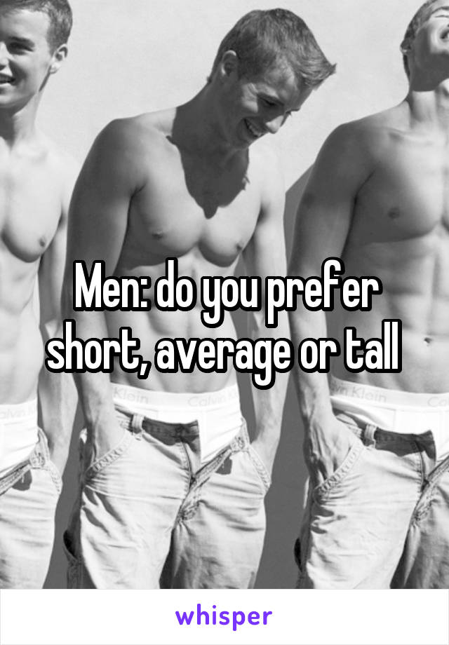 Men: do you prefer short, average or tall 