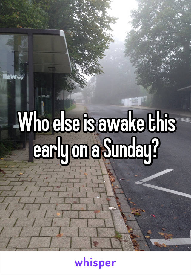 Who else is awake this early on a Sunday?