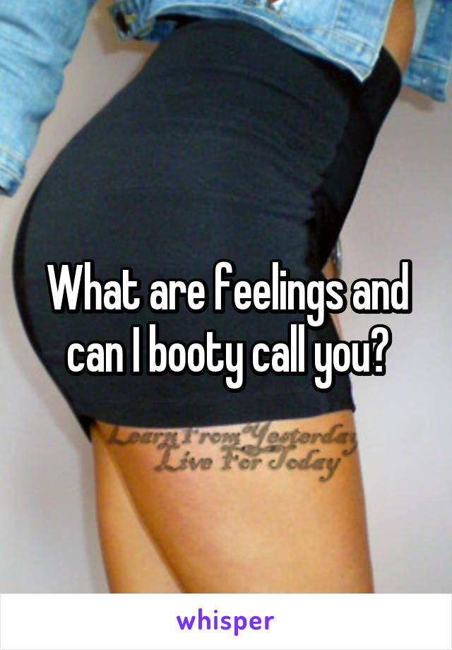 What are feelings and can I booty call you?