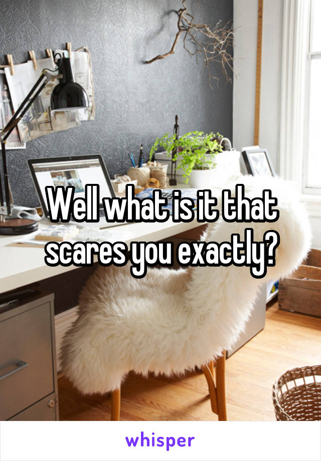 Well what is it that scares you exactly?