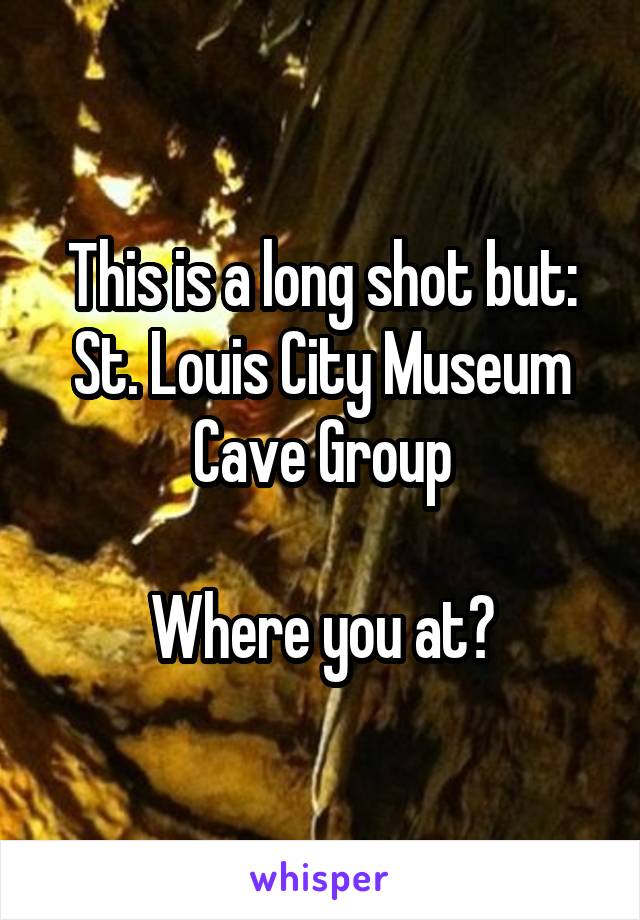 This is a long shot but:
St. Louis City Museum
Cave Group

Where you at?