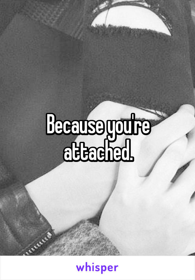 Because you're attached.