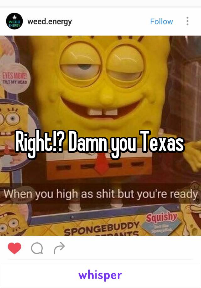 Right!? Damn you Texas 