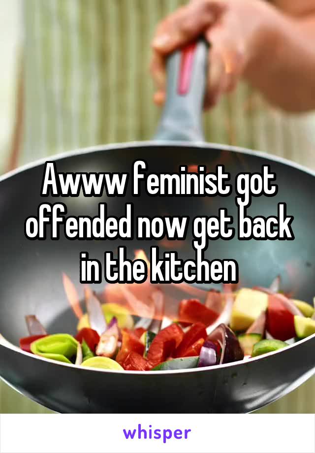 Awww feminist got offended now get back in the kitchen