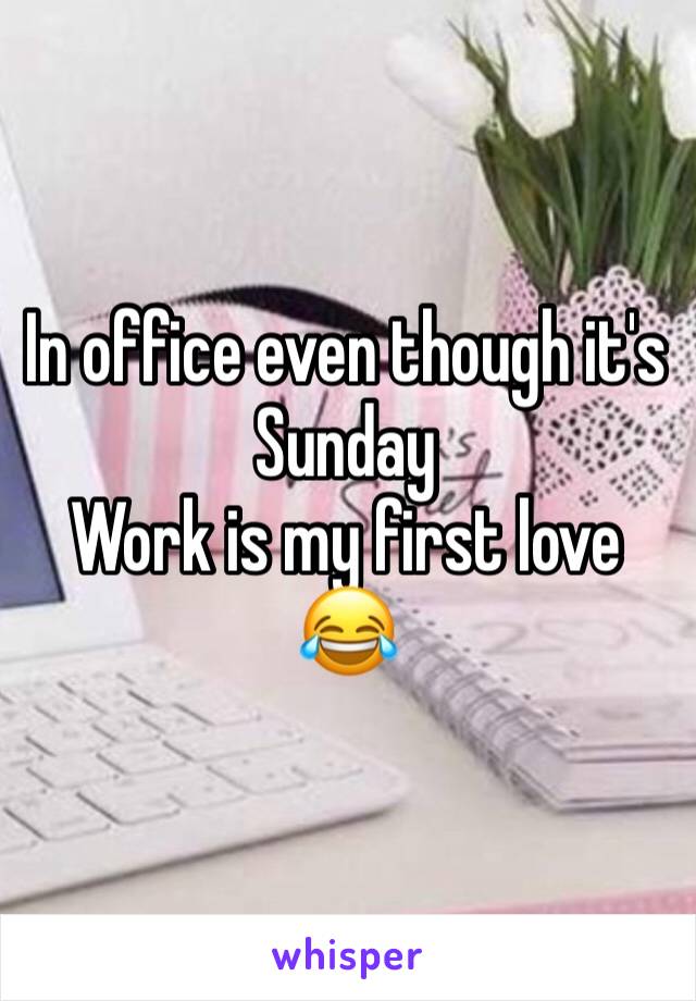 In office even though it's Sunday
Work is my first love 😂